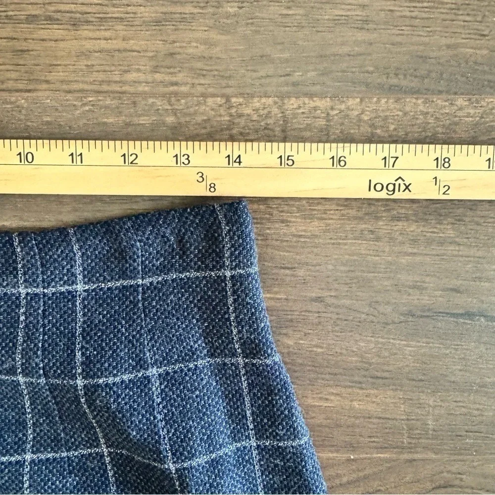 Vintage Wool Windowpane‎ Pencil Skirt High Waist Gray Career Academia Size 8